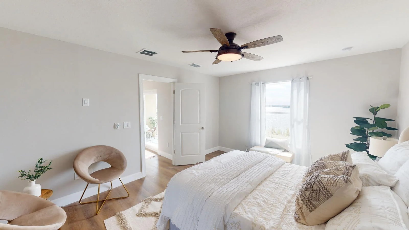 Bedroom in a new home in Massachusetts